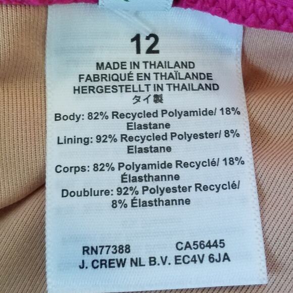 J Crew Womens Ruched V Neck One Piece Size 12 Low Cut Leg High Rise Back Pink - Picture 6 of 7